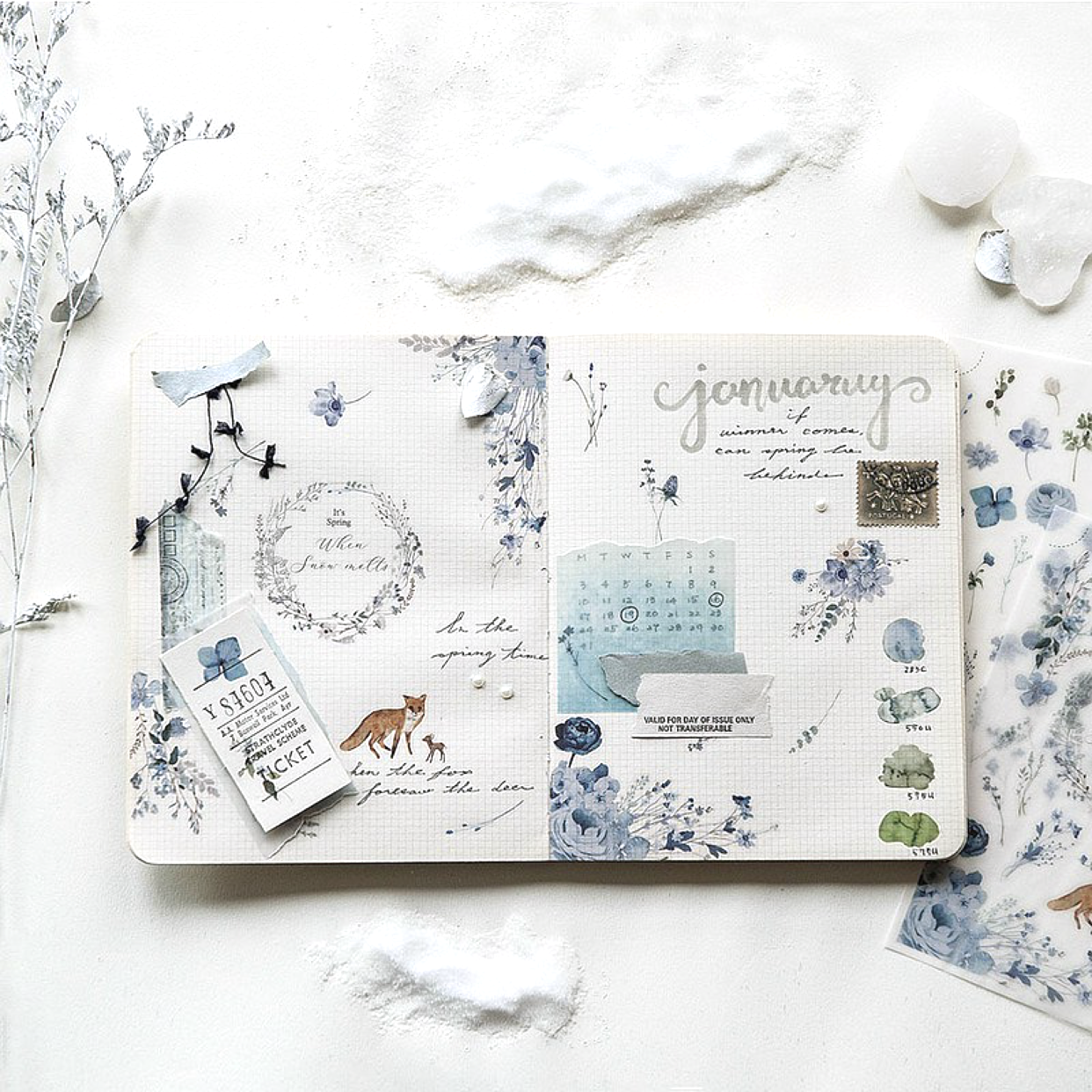MU Print-On Stickers – Blue Spring
