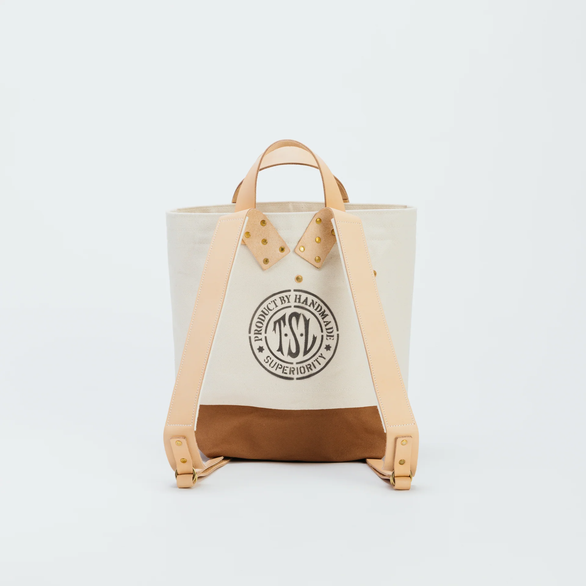 The Superior Labor Canvas 2-Way Backpack - Natural/Light Brown - Image 3