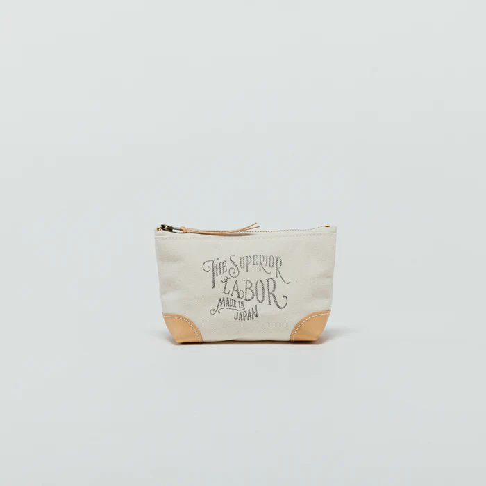 The Superior Labor Coloured Canvas Pouch #02 with Natural Leather Corners