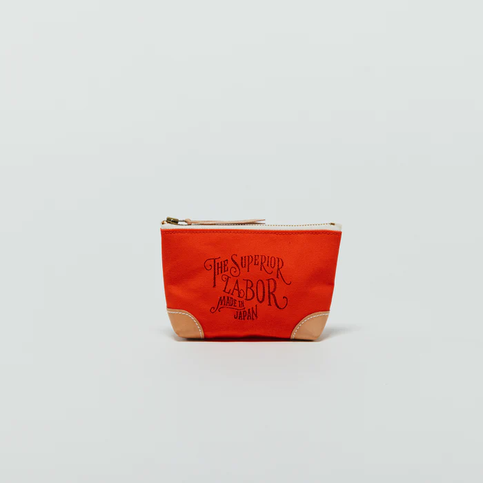 The Superior Labor Coloured Canvas Pouch #02 with Natural Leather Corners