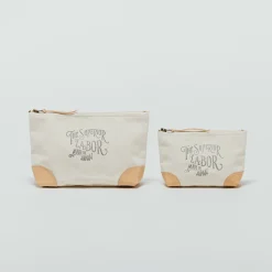 The Superior Labor Coloured Canvas Pouch #02 with Natural Leather Corners