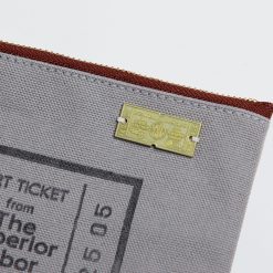 Miso Paper x TSL Limited Edition Canvas Pouch - Ticket brass plate detail