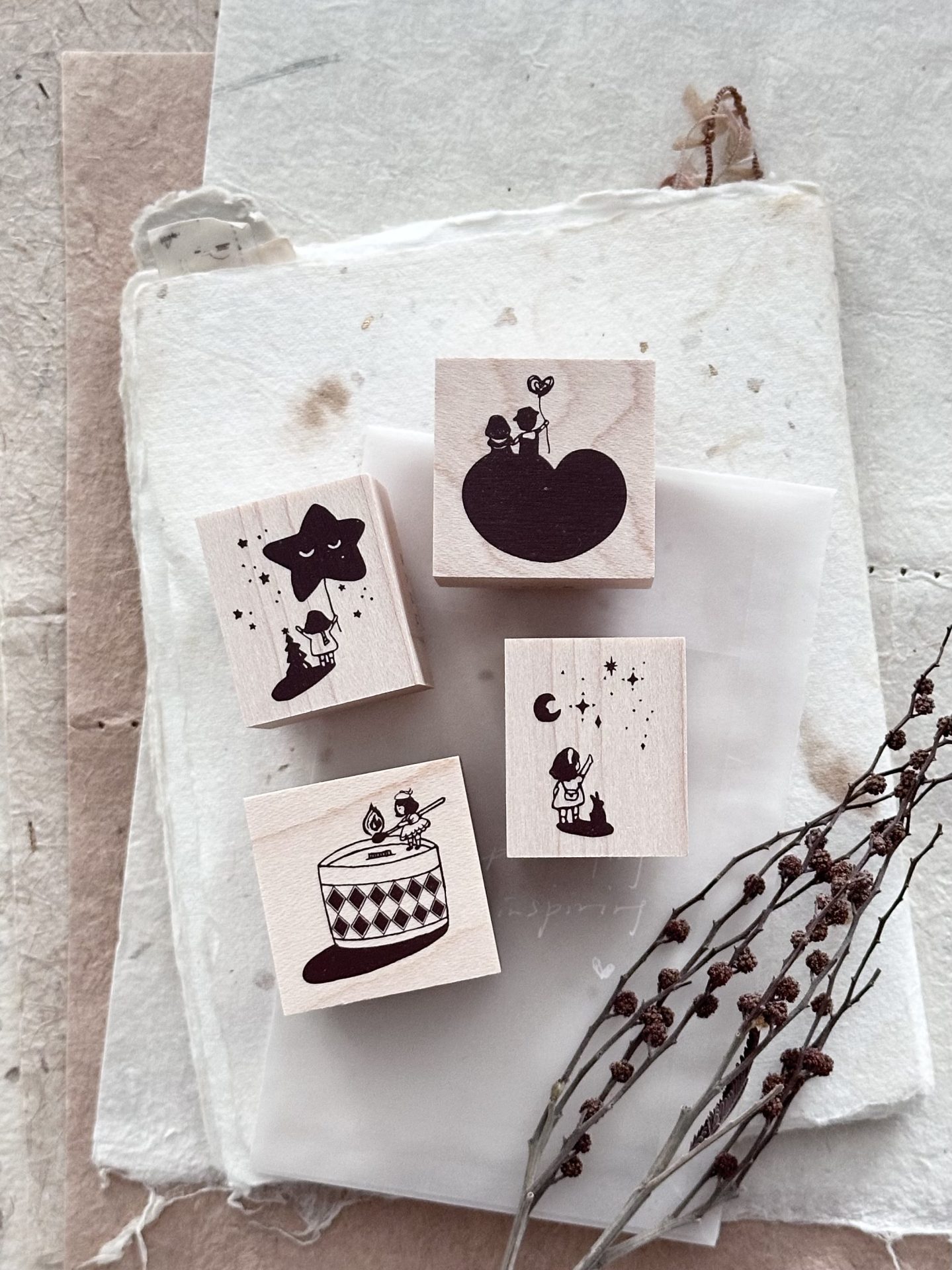 Nove Little Ordinary People Rubber Stamps