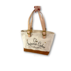 The Superior Labor Engineer Tote Bag S - Natural with Brown Bottom - Image 3