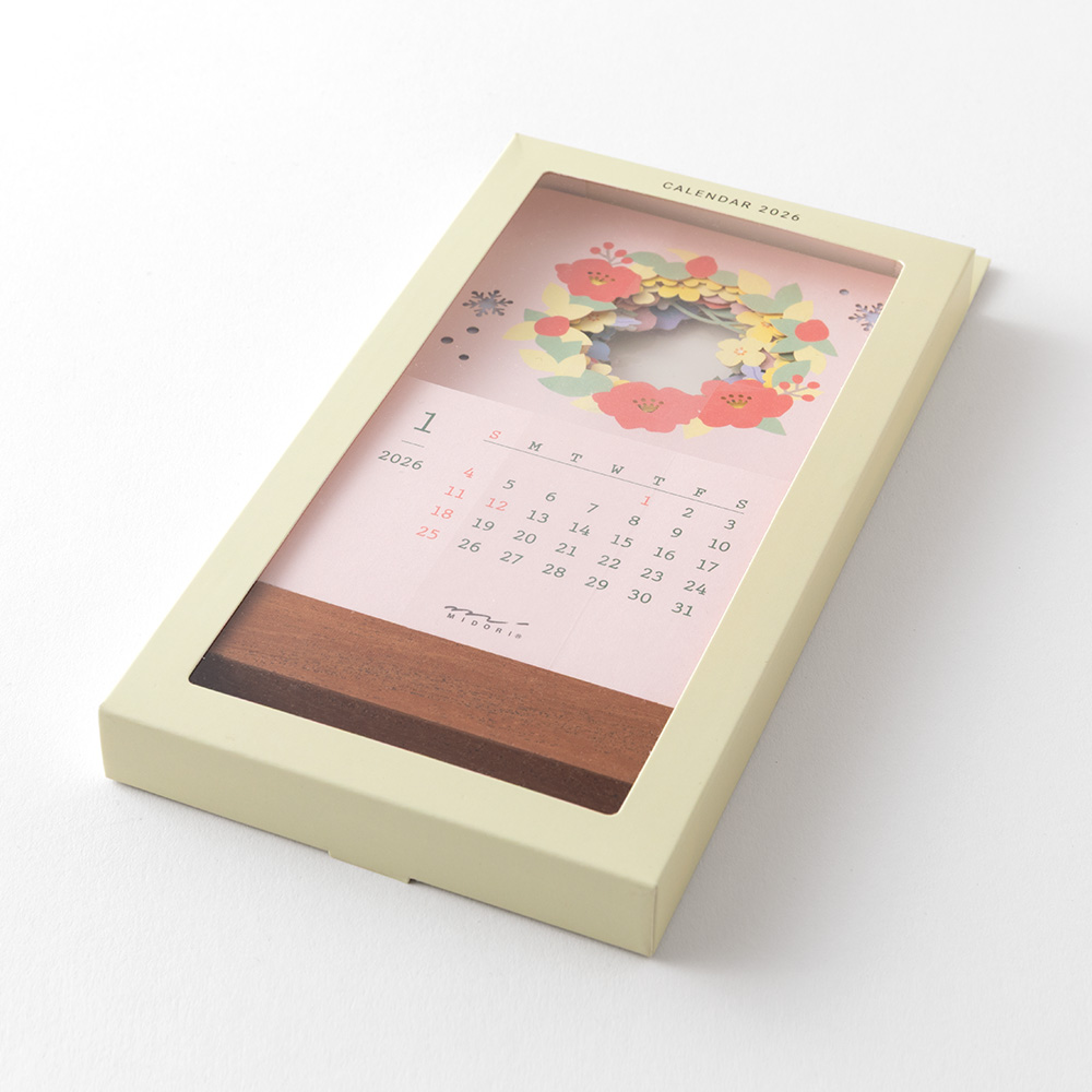 Midori 2026 Laser Cut-Out Calendar - Flowers