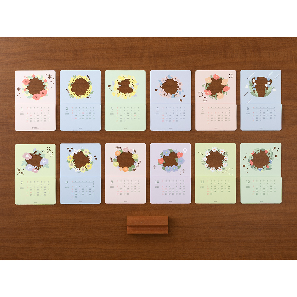Midori 2026 Laser Cut-Out Calendar - Flowers