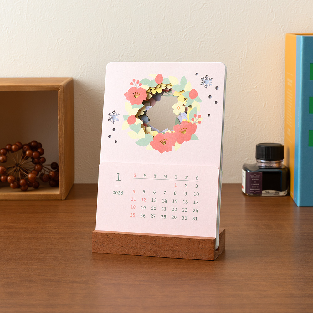 Midori 2026 Laser Cut-Out Calendar - Flowers