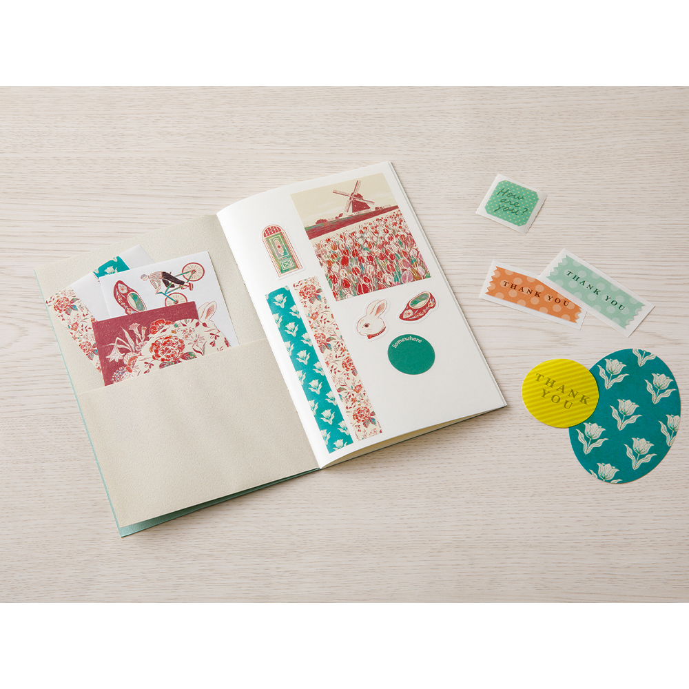 Midori Sticker Book With Pocket - Light Blue