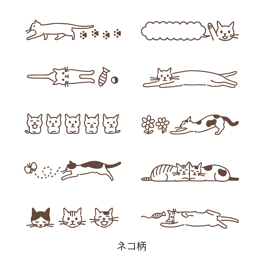 Midori Paintable Rotating Stamp Brown Ink - Cat - Image 3