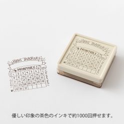 Midori Paintable Stamp Brown Ink - Habit Tracker Cat - Image 2