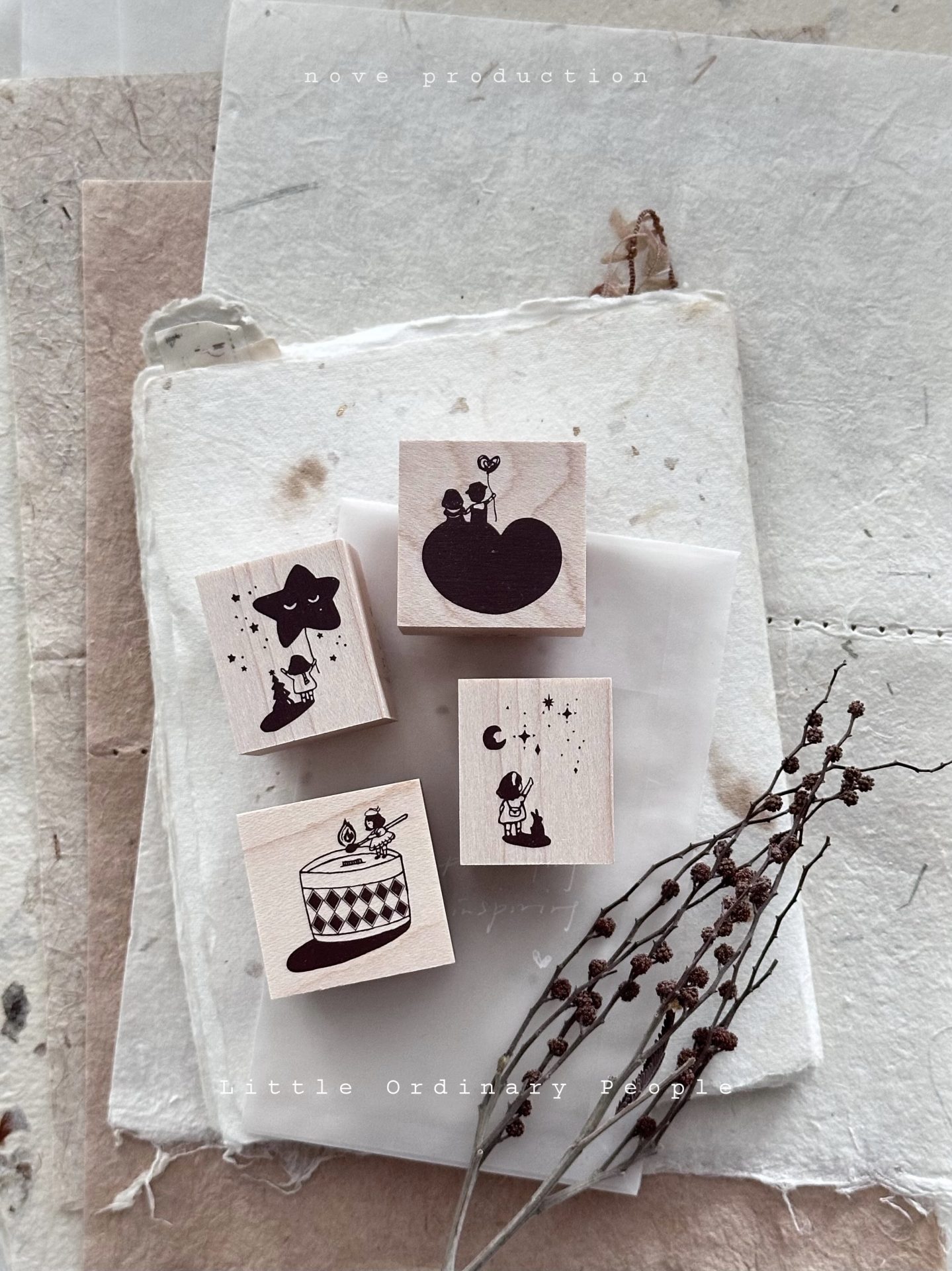Nove Little Ordinary People Rubber Stamps