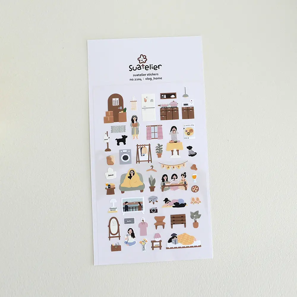 Suatelier Sticker Sheet 1104 Vlog Home