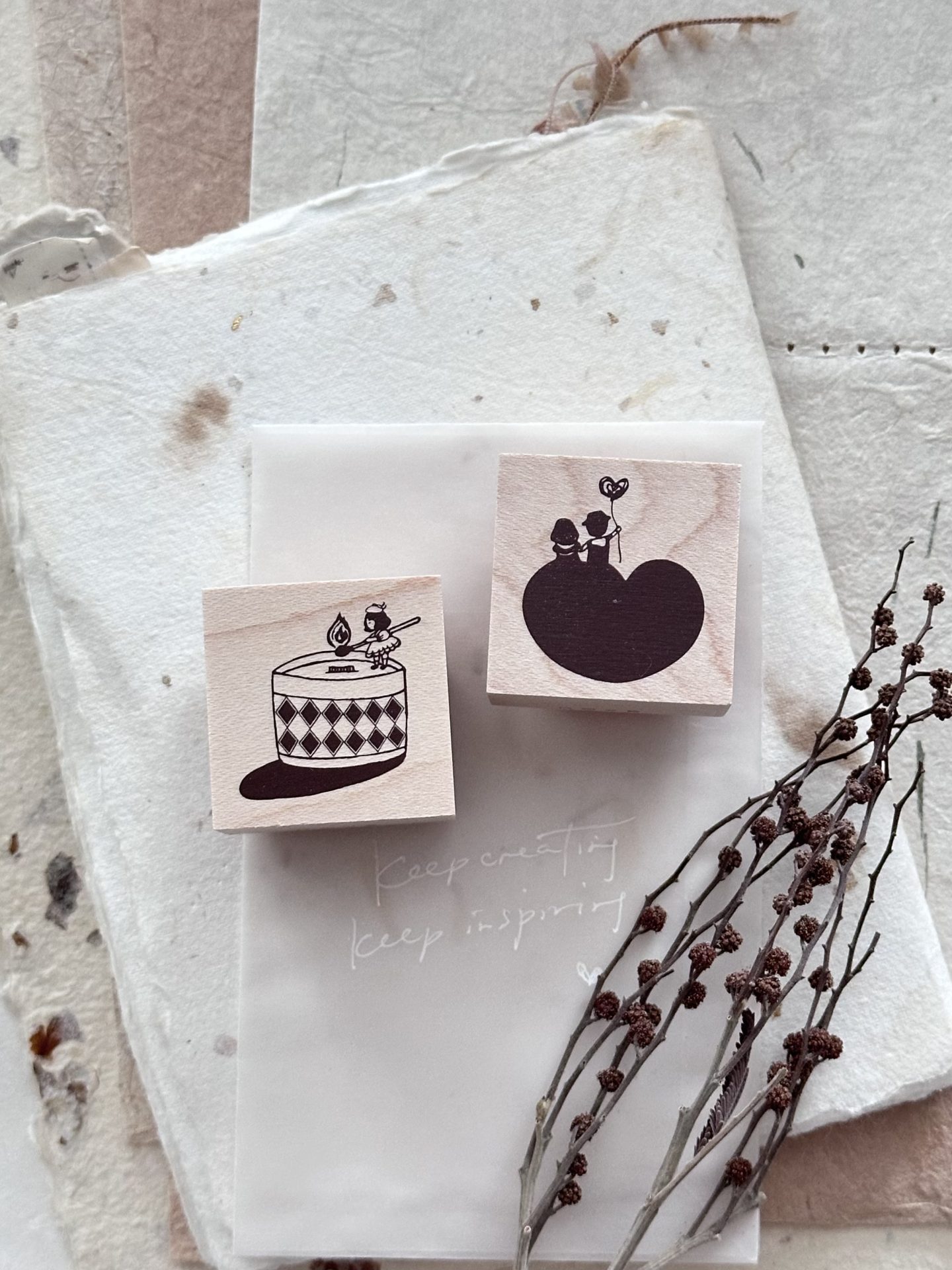 Nove Little Ordinary People Rubber Stamps Candle Couple