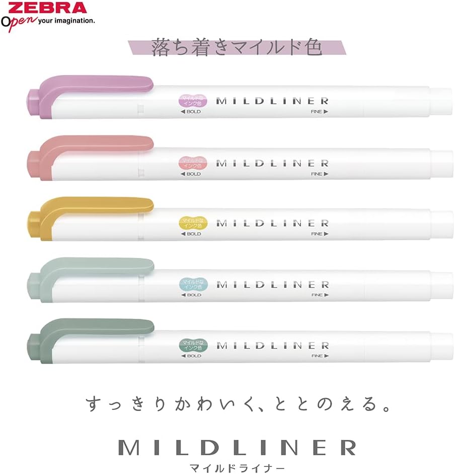 Zebra Mildliner 2025 Calm Mild Set - Twin Tip Highlighters