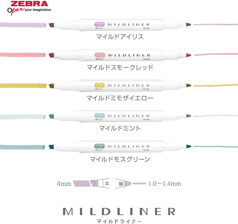 Zebra Mildliner 2025 Calm Mild Set - Twin Tip Highlighters