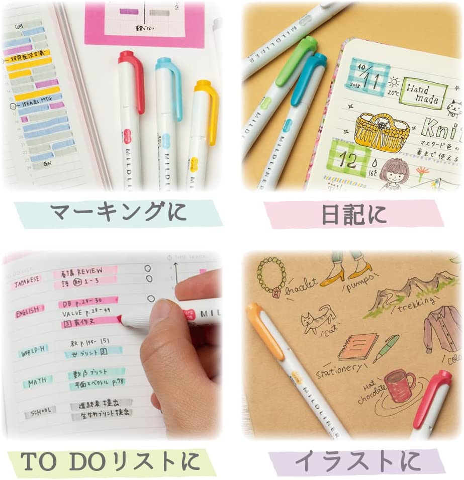Zebra Mildliner Natural Mild Set - Twin Tip Highlighters