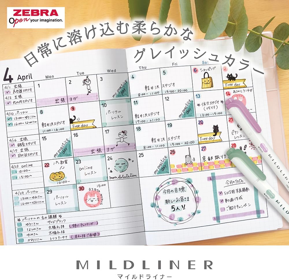 Zebra Mildliner 2025 Calm Mild Set - Twin Tip Highlighters