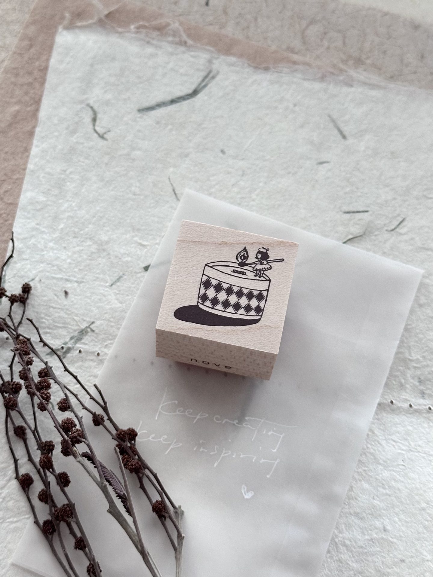 Nove Little Ordinary People Rubber Stamps Candle