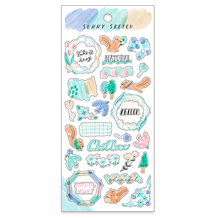 Mind Wave Sunny Sketch Stickers (6 designs) Squirrel