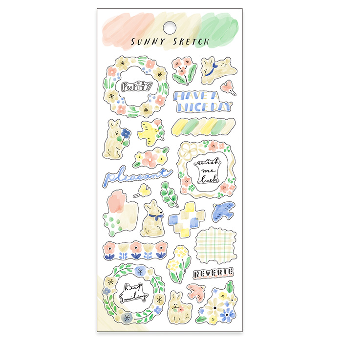 Mind Wave Sunny Sketch Stickers (6 designs) Rabbit