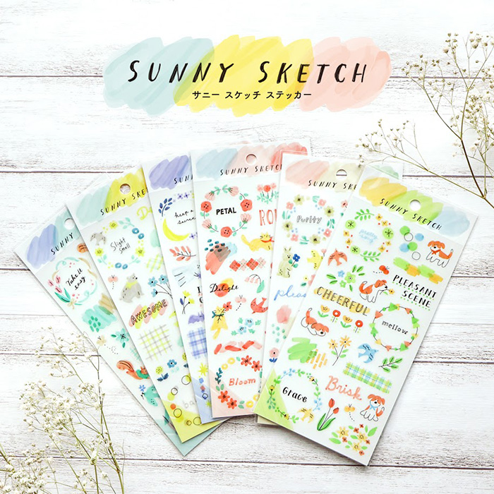 Mind Wave Sunny Sketch Stickers (6 designs)