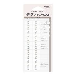 Midori Index Label Chiratto Number Grey