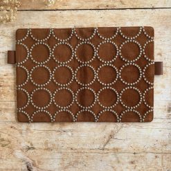 Hobonichi-Style A5 Notebook Cover in Mina Perhonen Fabric - Tambourine Brown - Image 3