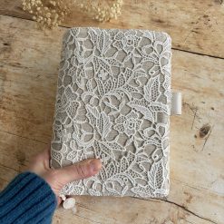 Hobonichi-Style A5 Notebook Cover in Mina Perhonen Fabric - Lace
