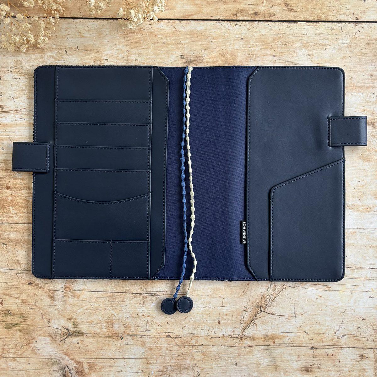Hobonichi-Style A5 Notebook Cover in Mina Perhonen Fabric - Patchwork Black