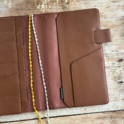 Hobonichi-Style A5 Notebook Cover in Mina Perhonen Fabric - Patchwork Brown