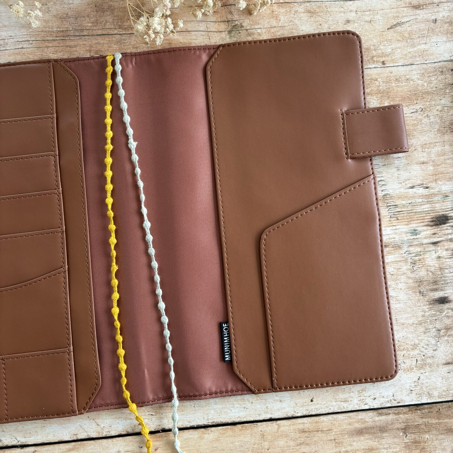 Hobonichi-Style A5 Notebook Cover in Mina Perhonen Fabric - Patchwork Brown