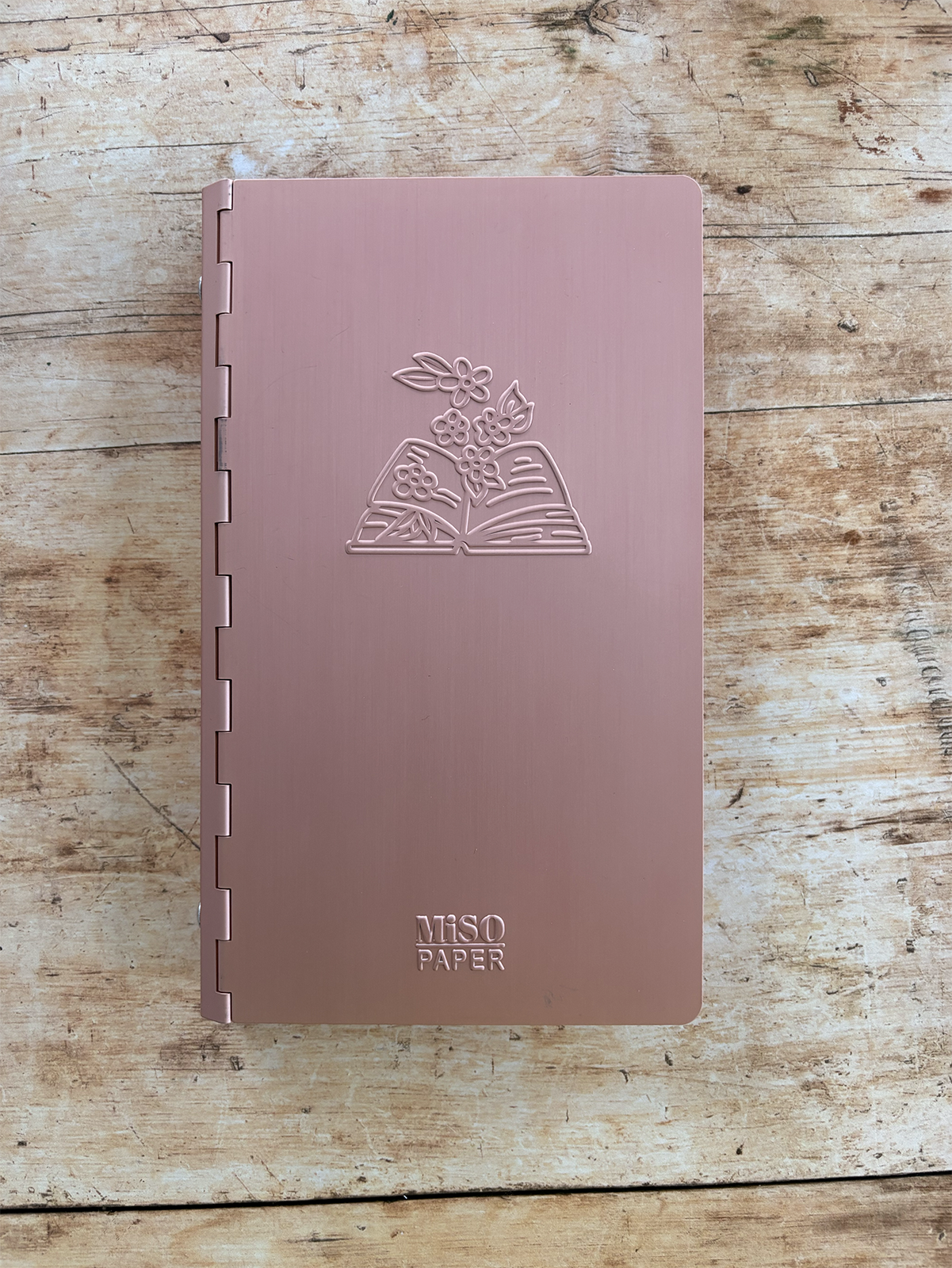 Miso Paper A5 Slim Aluminium Ring Binder - Sticker and Tape Storage Desert Rose