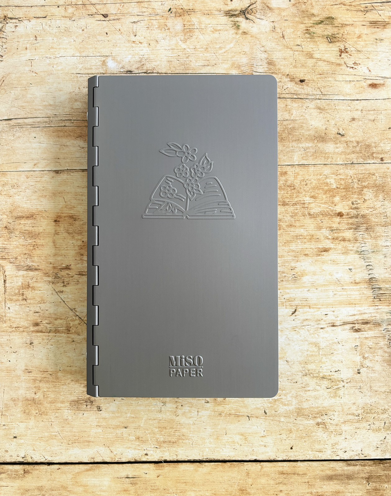 Miso Paper A5 Slim Aluminium Ring Binder - Sticker and Tape Storage Grey