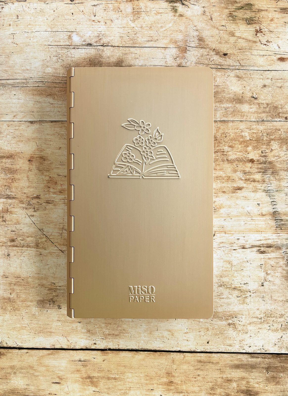 Miso Paper A5 Slim Aluminium Ring Binder - Sticker and Tape Storage Rose Gold