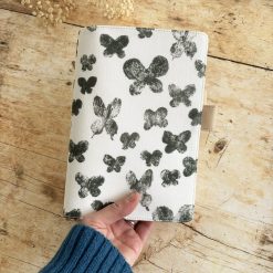 Hobonichi-Style A5 Notebook Cover - White Butterflies