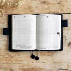 Hobonichi-Style A6 Notebook Cover in Mina Perhonen Fabric - Patchwork Black