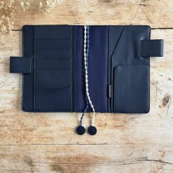 Hobonichi-Style A6 Notebook Cover in Mina Perhonen Fabric - Patchwork Black