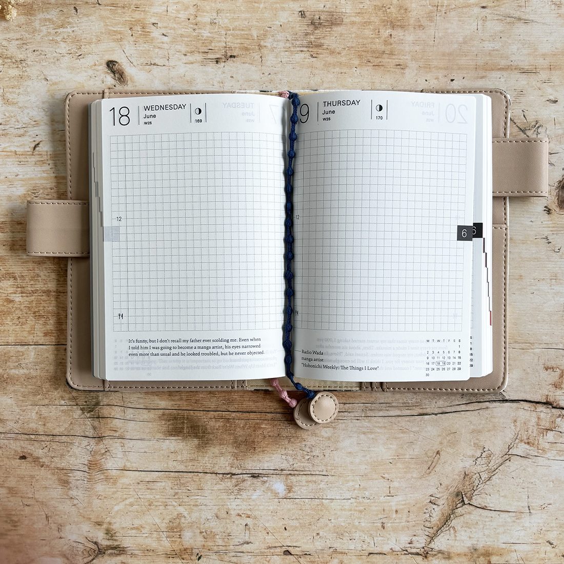 Hobonichi-Style A6 Notebook Cover - White Butterflies - Image 4