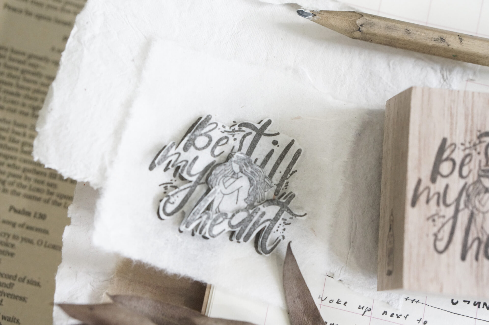 Black Milk Project Prayer Rubber Stamp - Be Still my Heart