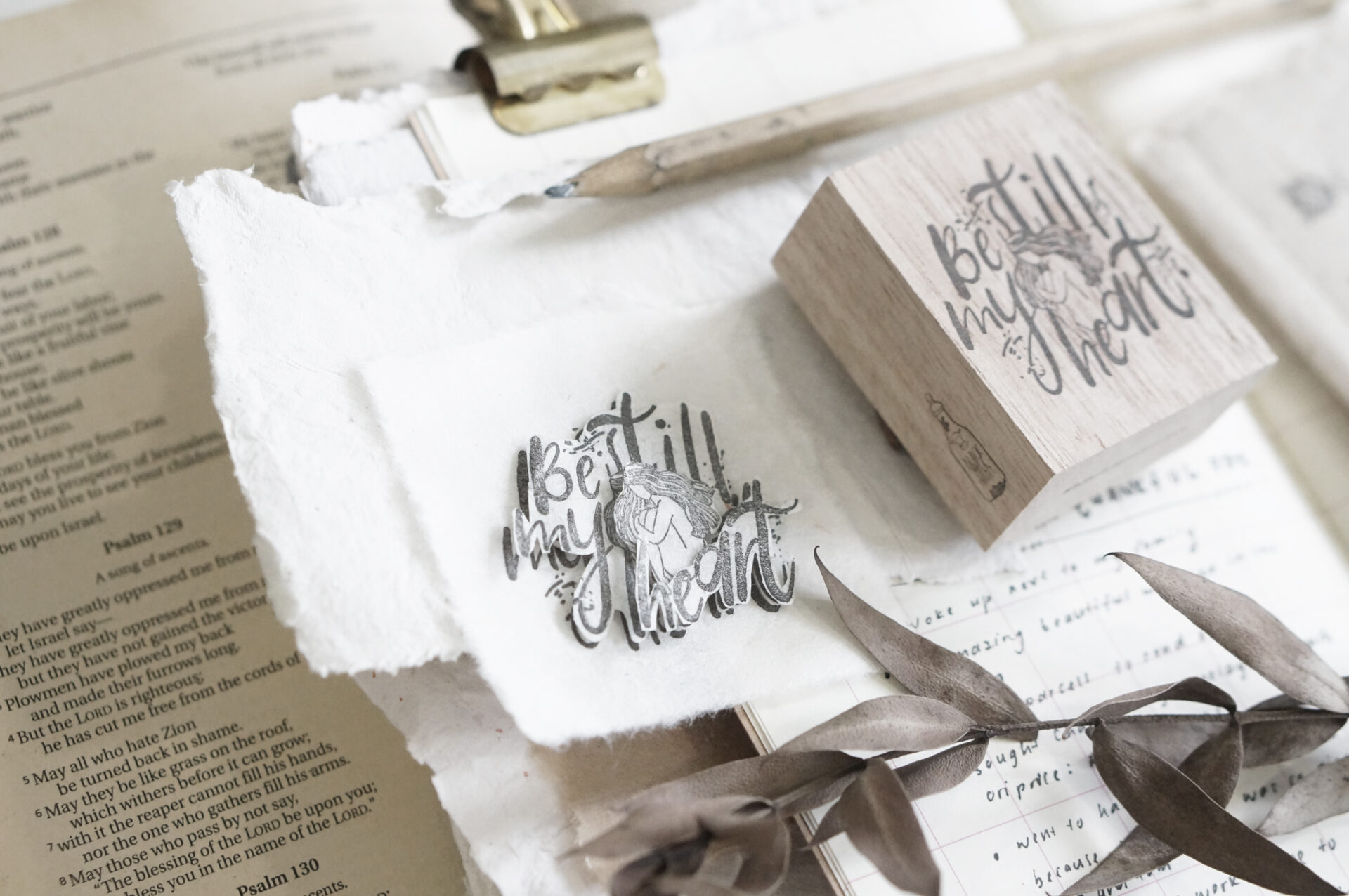 Black Milk Project Prayer Rubber Stamp - Be Still my Heart