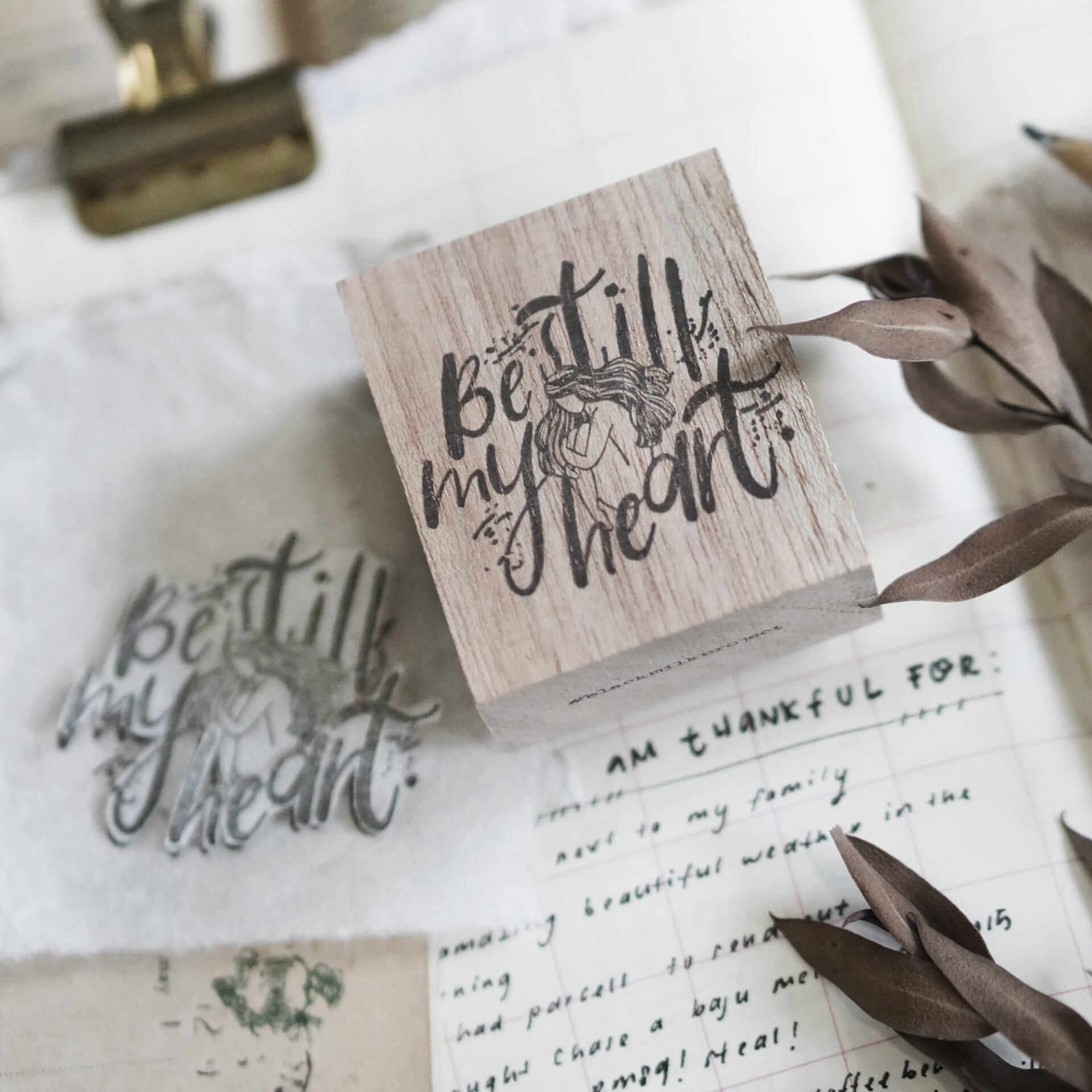 Black Milk Project Prayer Rubber Stamp - Be Still my Heart