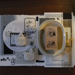 CHECK PRICE Eileen Tai Bear & Girl Travelling Rubber Stamp