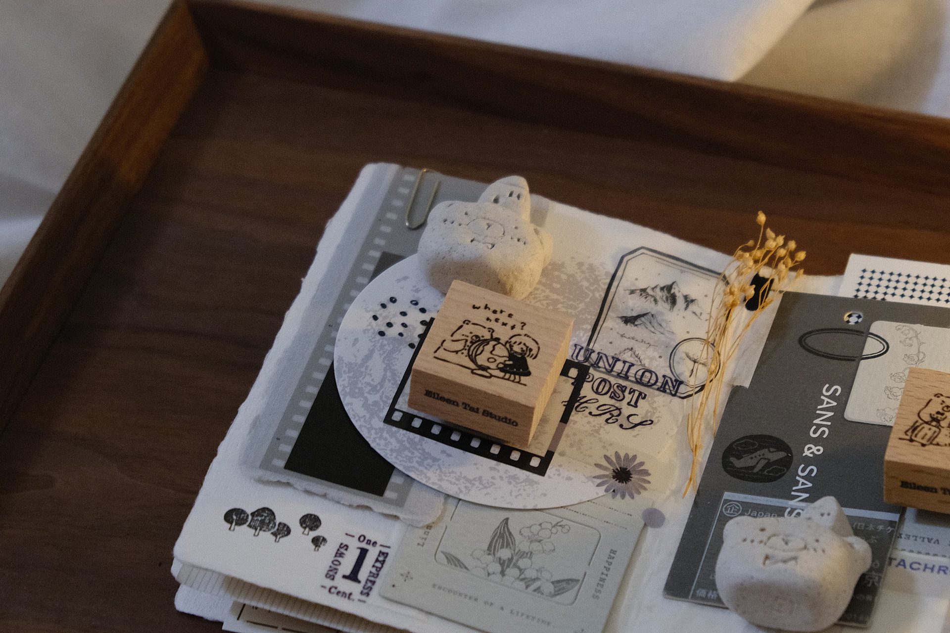 CHECK PRICE Eileen Tai Bear & Girl Travelling Rubber Stamp