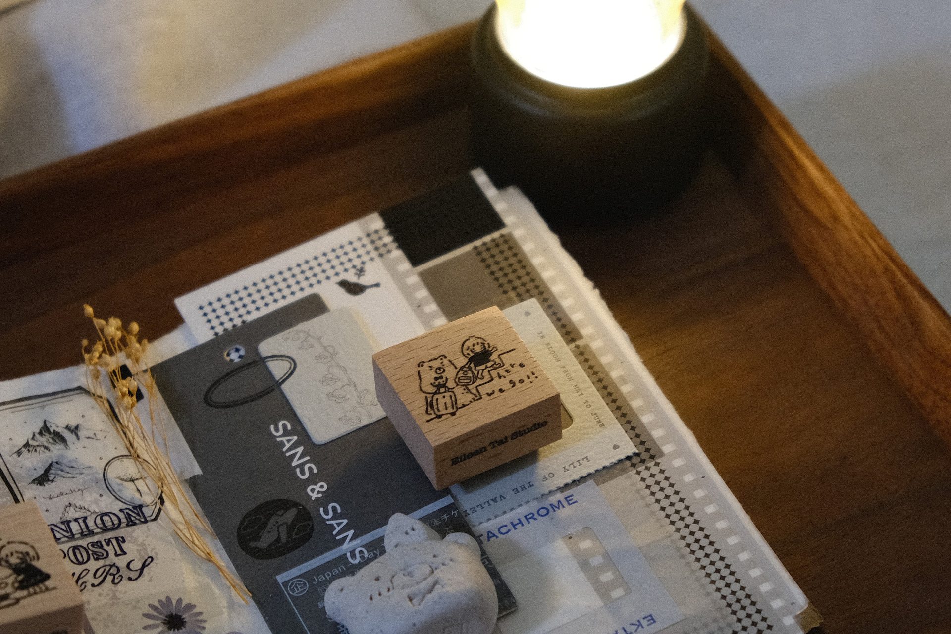 CHECK PRICE Eileen Tai Bear & Girl Travelling Rubber Stamp