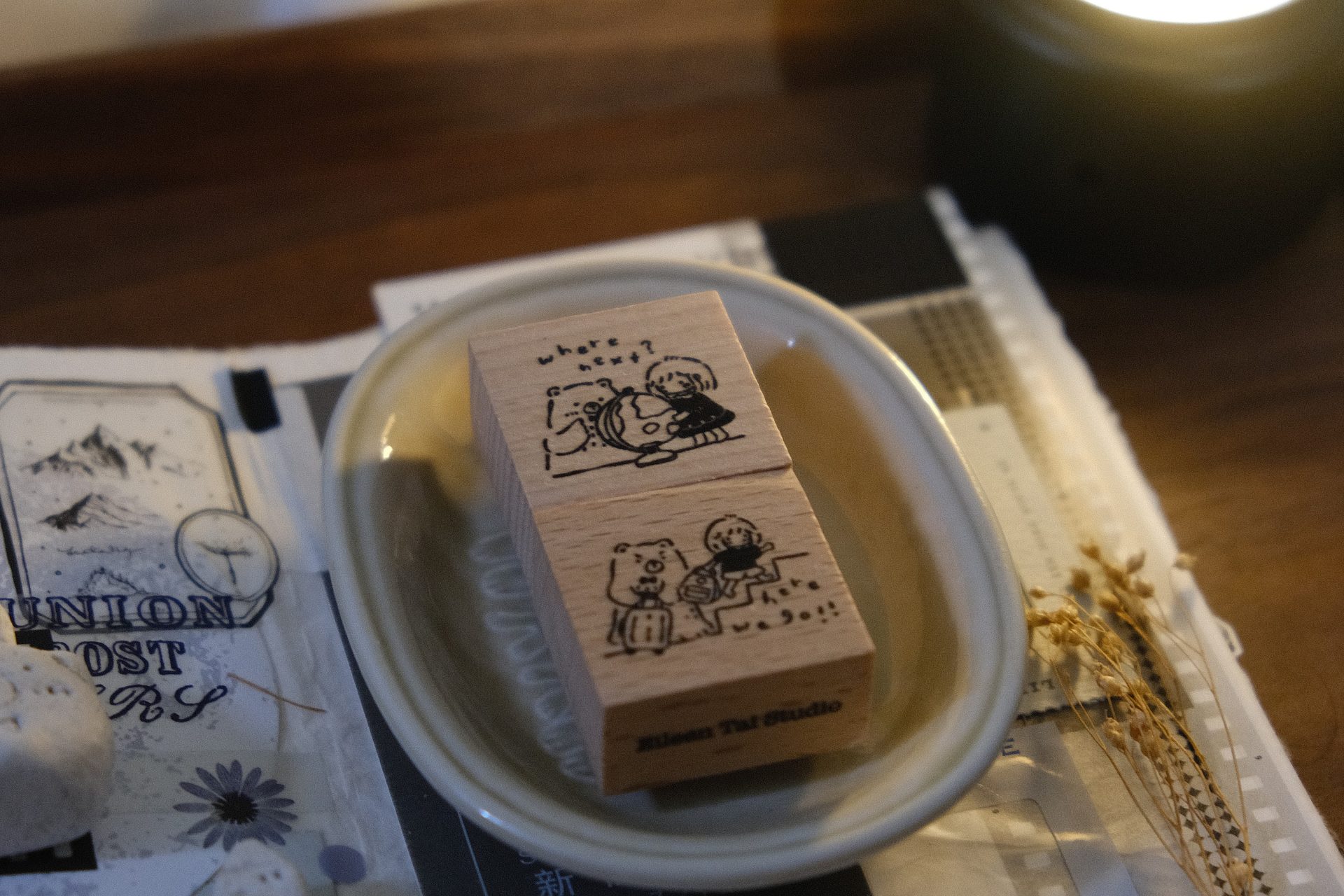 CHECK PRICE Eileen Tai Bear & Girl Travelling Rubber Stamp