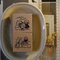 CHECK PRICE Eileen Tai Bear & Girl Travelling Rubber Stamp