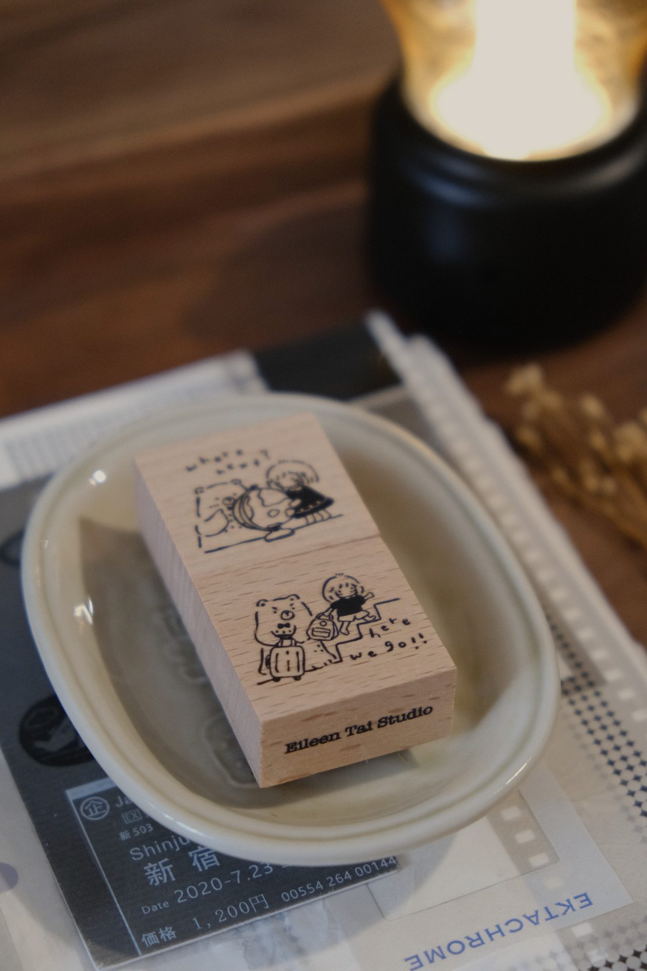 CHECK PRICE Eileen Tai Bear & Girl Travelling Rubber Stamp