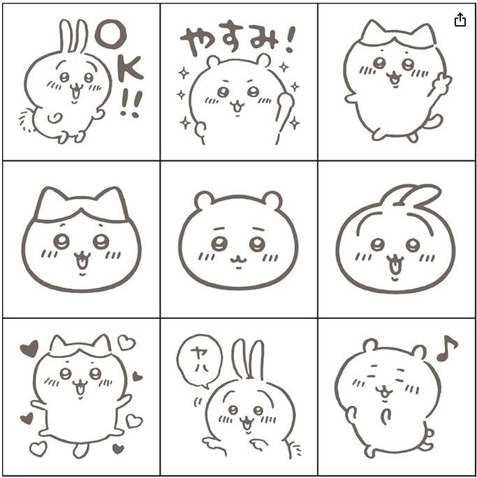 Beverly Chiikawa Check Mini Stamp Set - Set 1