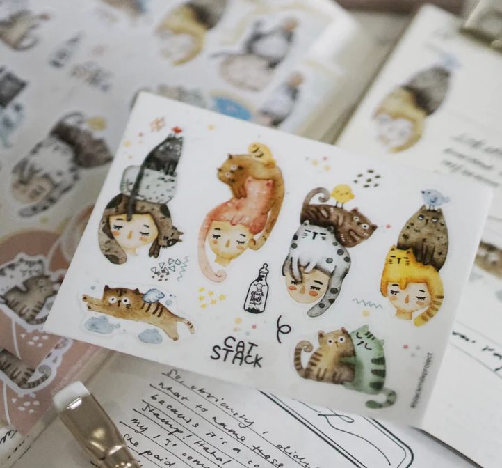Black Milk Project Mini Stickers - Cat Stack