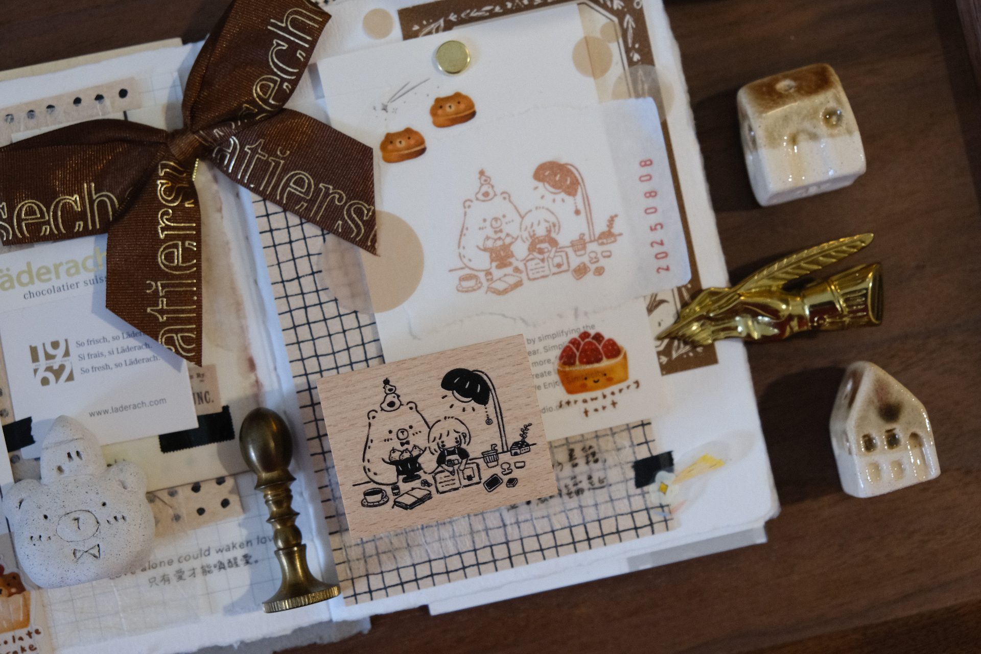 CHECK PRICE Eileen Tai Bear & Girl Blissful Days Rubber Stamp